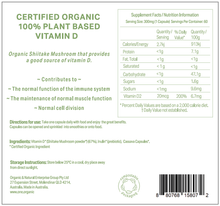 Load image into Gallery viewer, VITAMIN D <br />Certified Organic <br />100% Plant based<br />60 capsules 2