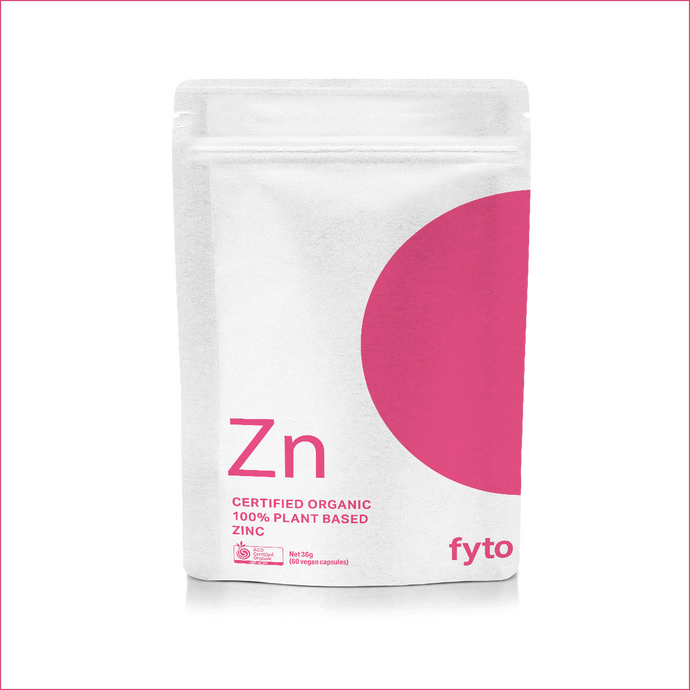 ZINC <br />Certified Organic <br />100% Plant based<br />60 capsules